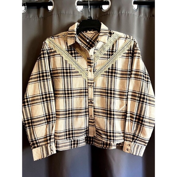 HEM & THREAD Boutique Flannel Shirt or Shacket SIZE M - Picture 1 of 3